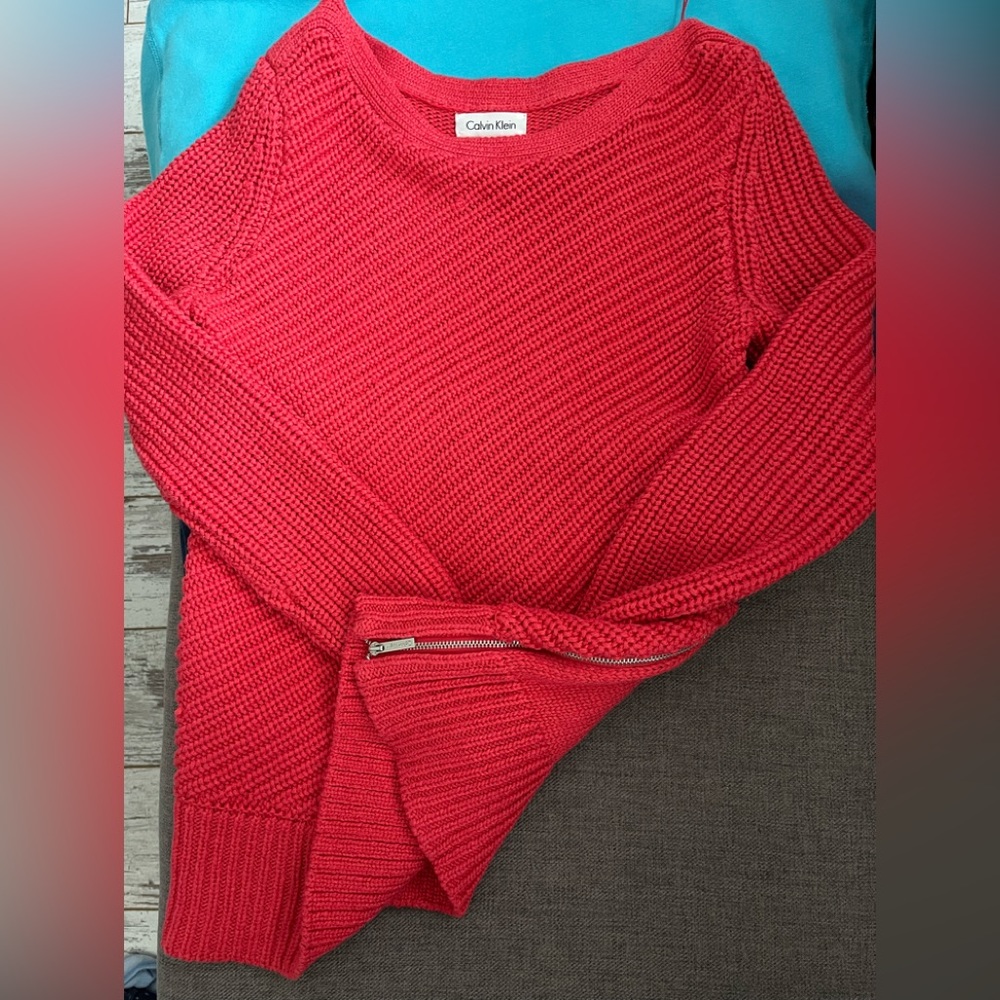 Calvin Klein knit sweater with side zipper